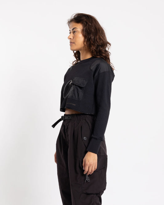 and wander PE waffle short length T-Shirt Black