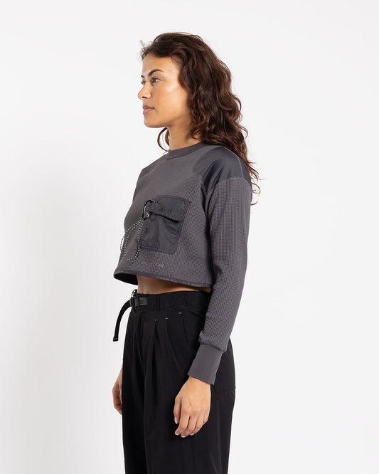 and wander PE waffle short length T-Shirt Grey