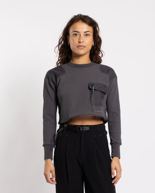 and wander PE waffle short length T-Shirt Grey