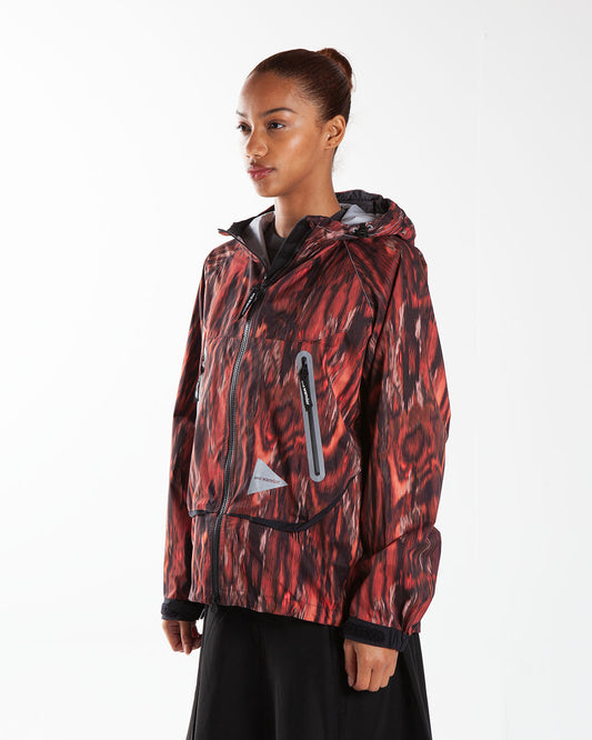 and wander Printed Rain Jacket Red