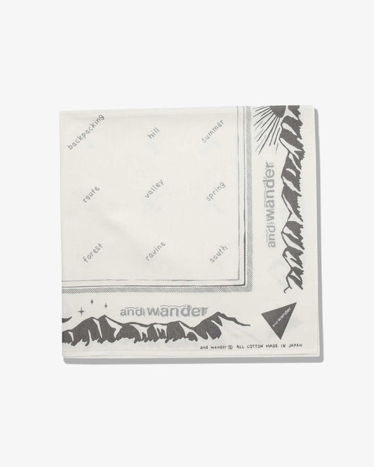 and wander Reflective Words Bandanna Off White