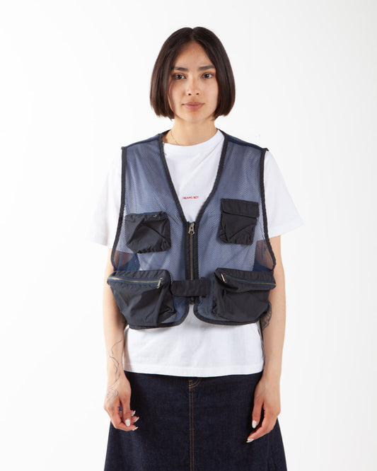 Beams Boy G. Mesh Fishing Vest Navy
