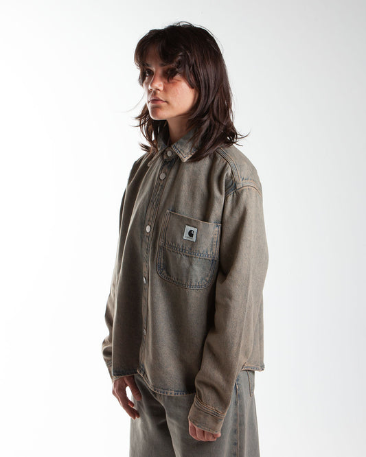 Carhartt WIP W' Georgia Shirt Jac Blue Leather