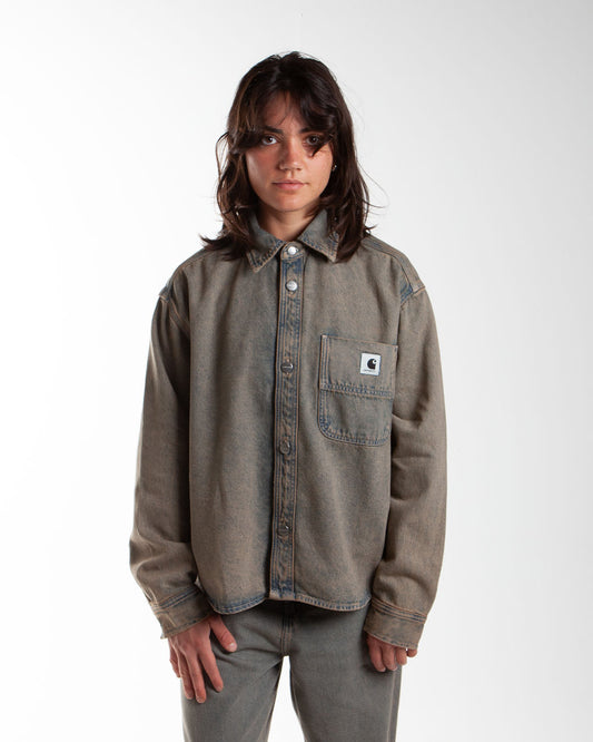 Carhartt WIP W' Georgia Shirt Jac Blue Leather