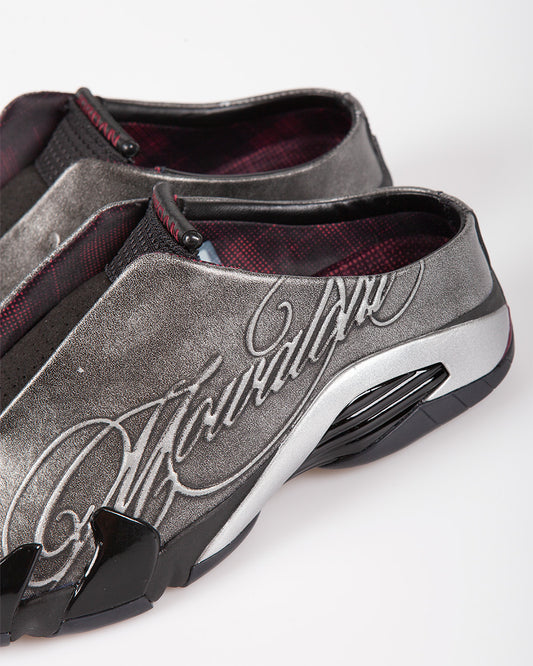 Air Jordan 14 Retro Mule x Mowalola Black/Metallic Silver