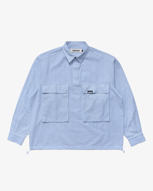 Metalwood Studio Plaid Tactical Overshirt White/Blue