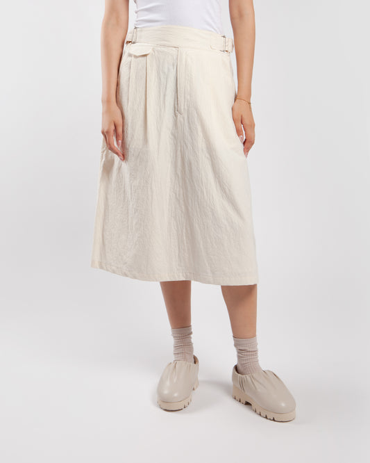 nanamica Cotton Wool Gurkha Skirt Natural