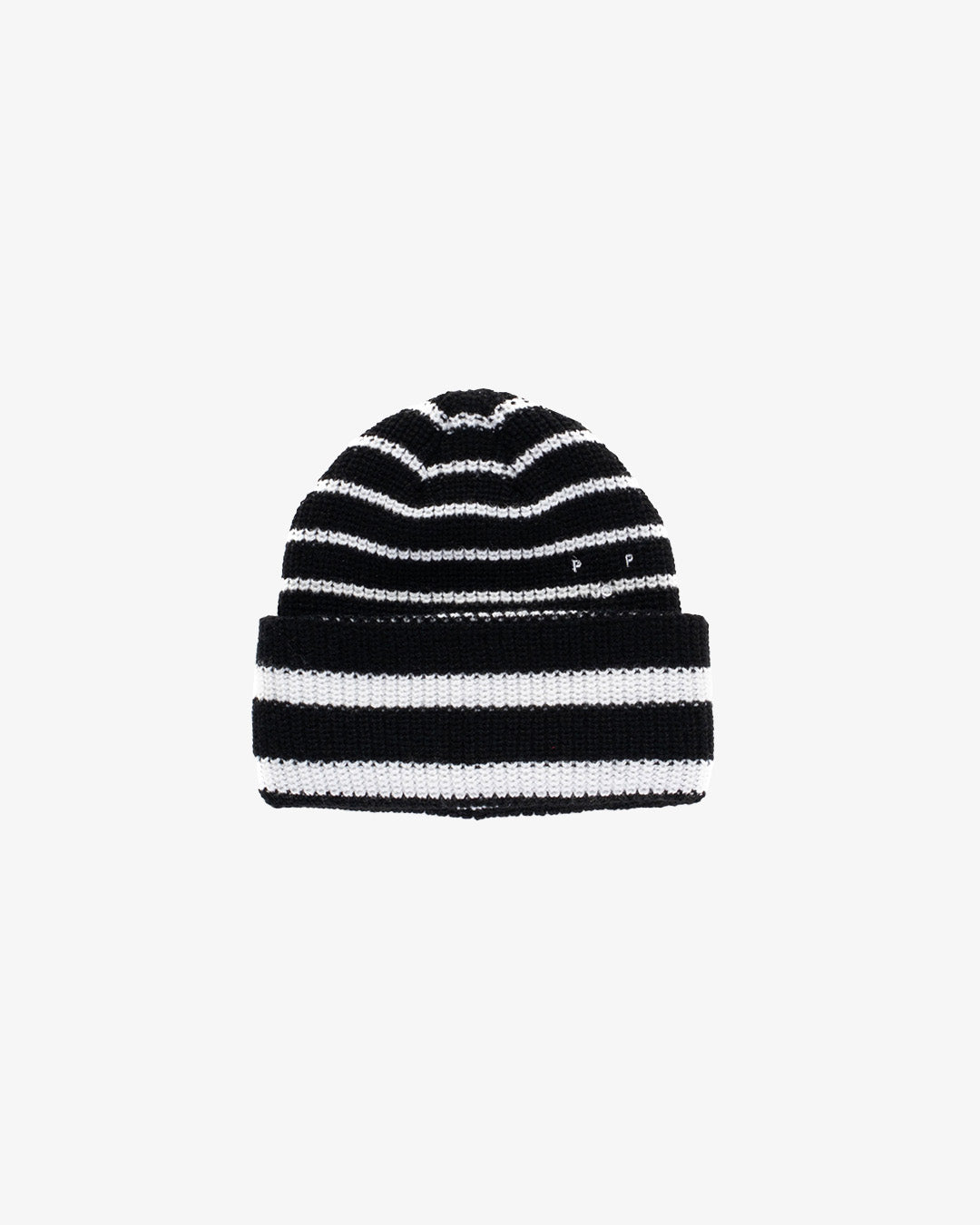  Pop Trading Company Striped Beanie Black/White