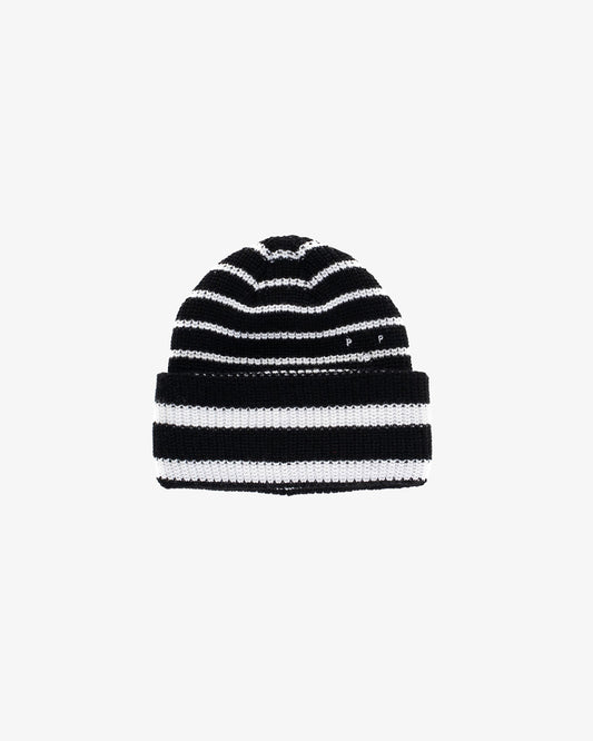 Pop Trading Company Striped Beanie Black/White