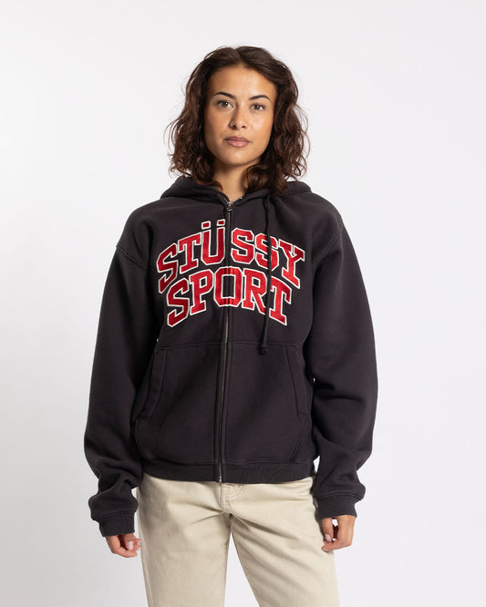 Stüssy Sport Zip Hood Washed Black