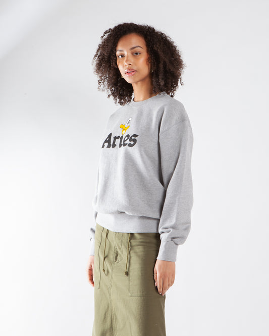 Aries Aye Duck Sweatshirt Grey Marl