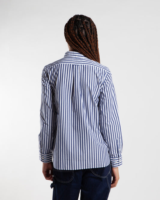 Maha - Beams Boy O.Stripe Button Down Shirt Navy