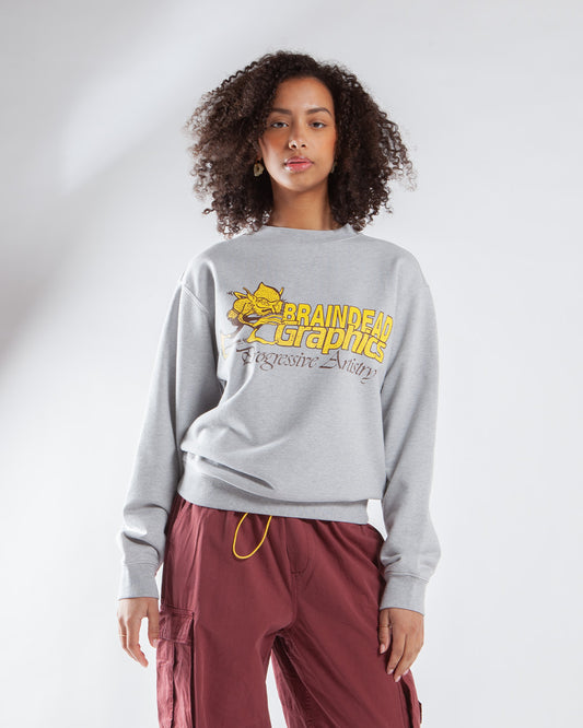 Maha - Brain Dead Progressive Artistry Crewneck Sweatshirt Heather Grey