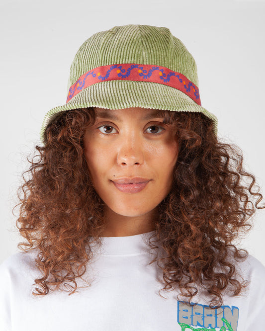 Brain Dead Wave Bell Bucket Hat Olive