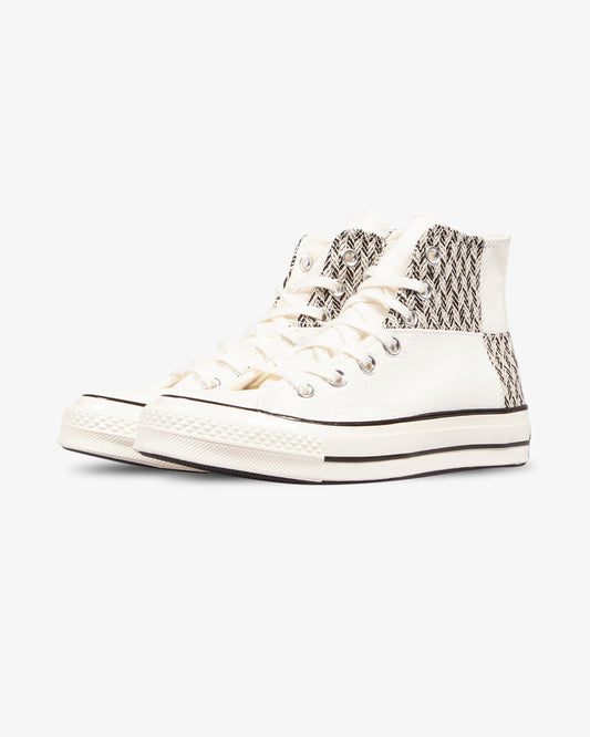 Converse Chuck 70 Hi Patchwork Herringbone Bone White