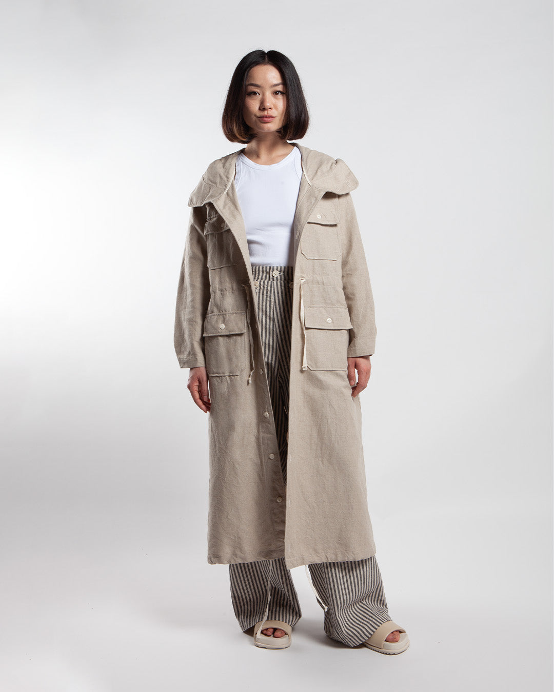 Engineered Garments Cagoule Dress Natural Linen Cotton