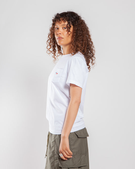 Maha - Kitsuné Tricolor Fox Patch Classic Pocket T-Shirt White