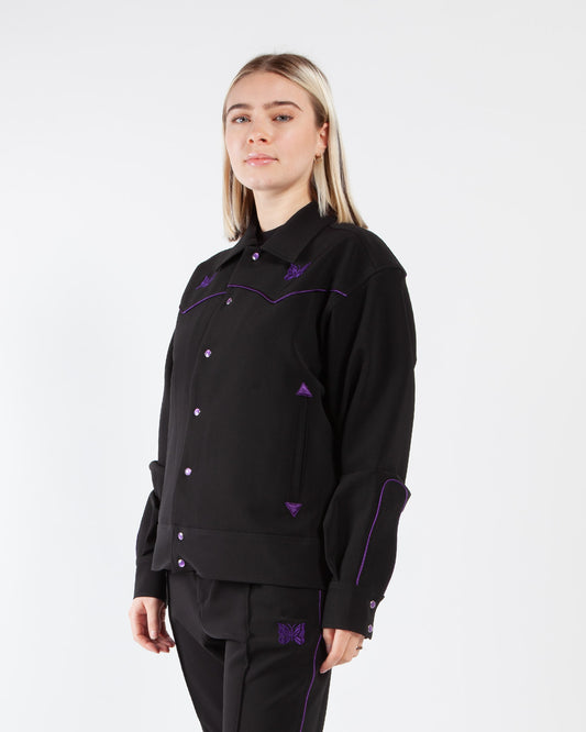 Maha-Needles-Piping-Cowboy-Jacket-Double-Cloth-Charcoal