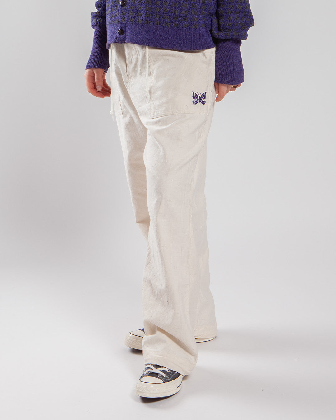 Needles String Fatigue Pant Back Sateen White