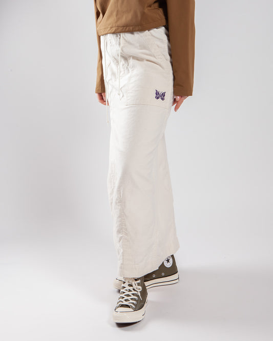 Needles String Fatigue Skirt Back Sateen White