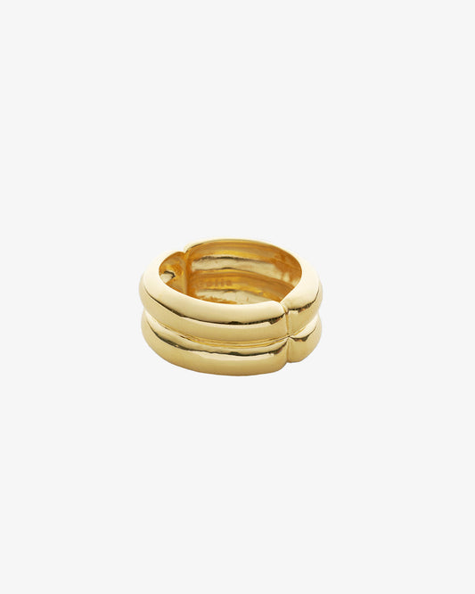Golia Puffy Double Band Ring Gold