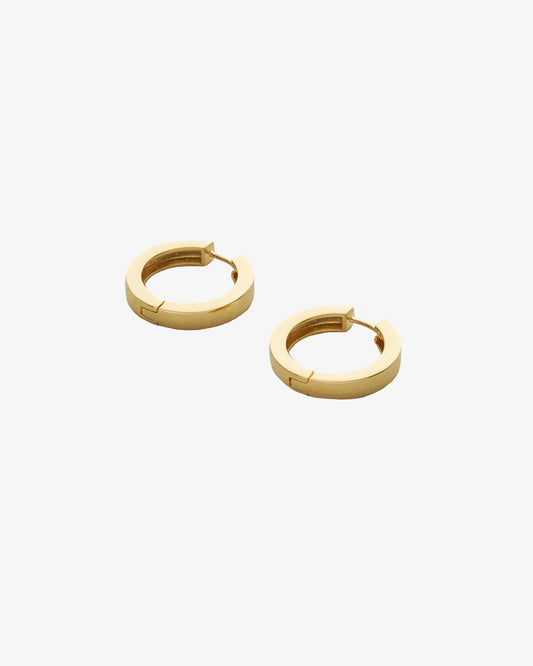 Golia Puffy Square Hoops Medium Gold