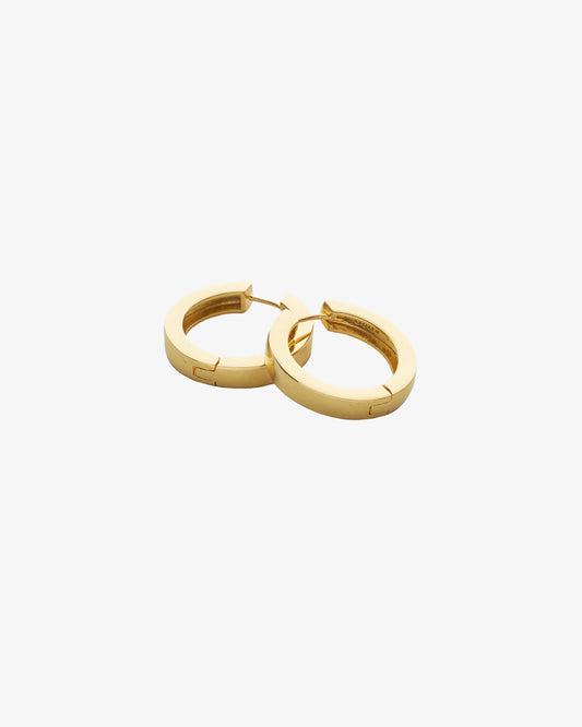 Golia Puffy Square Hoops Medium Gold